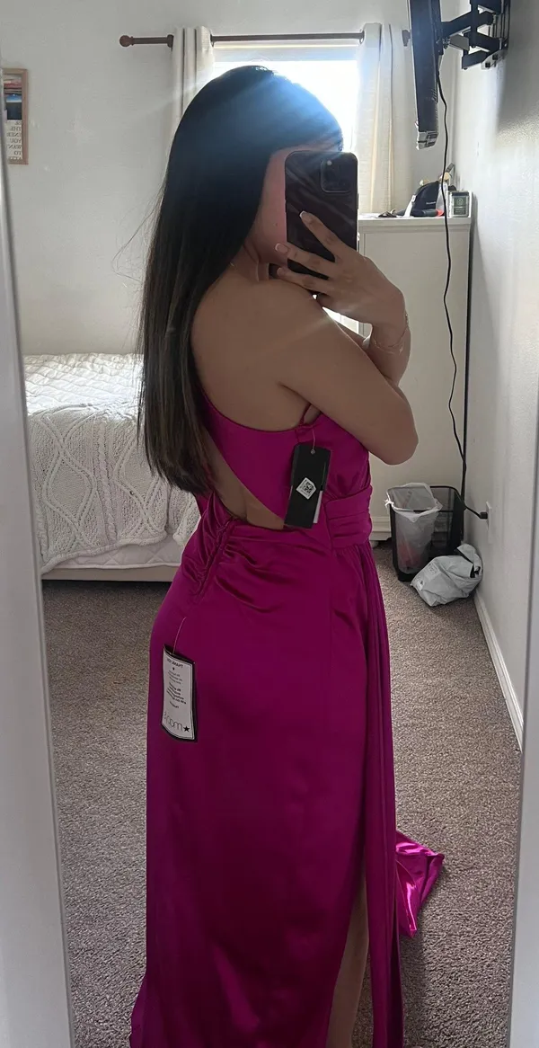 City Studios Pink Satin Prom Dress - Image 3