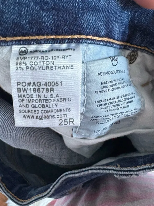 AG Adriano Goldschmied The Farrah Skinny Ankle Front Seam Raw Step Hem Jeans 25R - Image 6