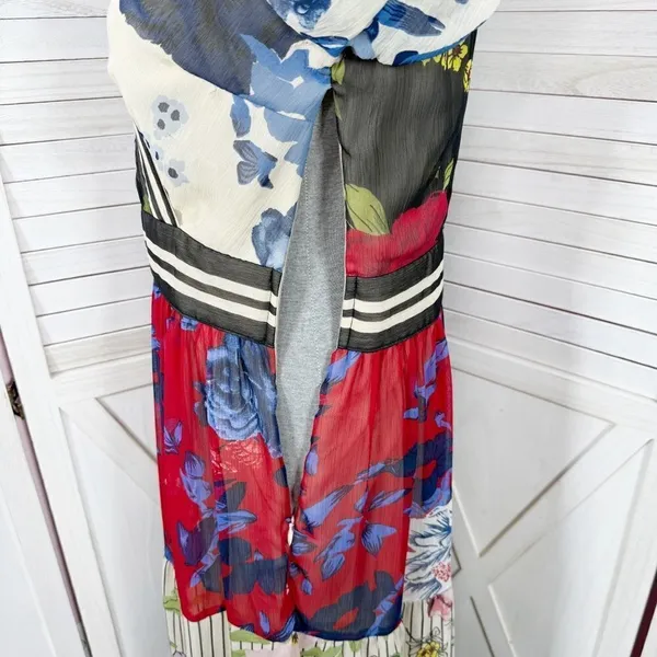Kaktus Maxi‎ Dress Small Floral Patternblock Patchwork Tiered Cottagecore Boho - Image 8