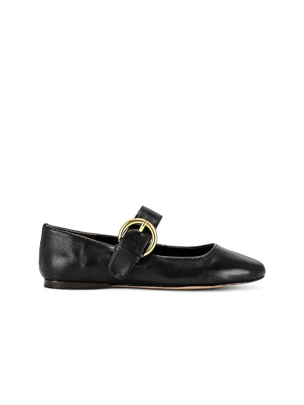 House of Harlow 1960 x REVOLVE Womens Clementine Flats in Black 6 Leather Shoes - Image 11