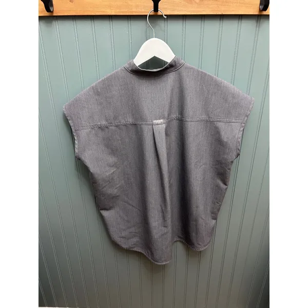 FIGS Technical Collection Mandarin Collar Scrub Top Grey WXXSW1003 Womens Small - Image 5