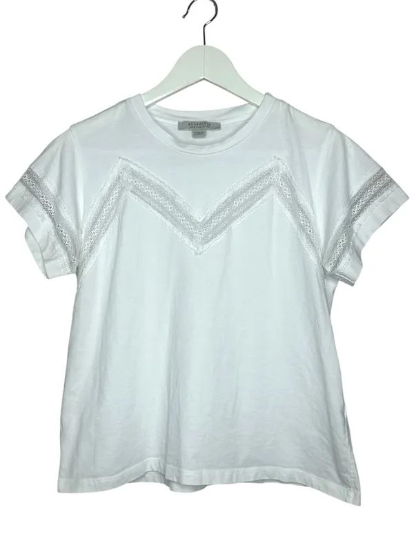 ALLSAINTS Lina Lace Tee T-Shirt White Size 4 - Image 4