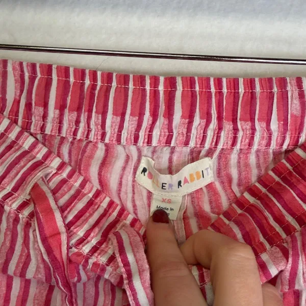 Roller Rabbit 100% Cotton Striped Pink Pants - Image 6