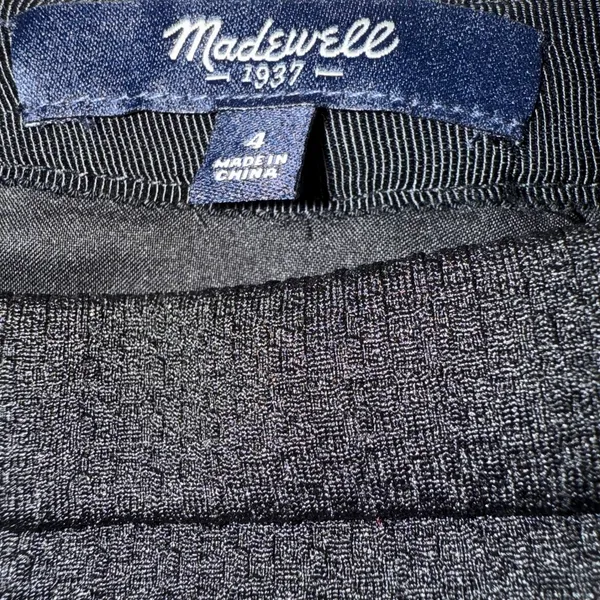 MADEWELL Pleated Jacquard Black Mini Skirt Lined With Pockets‎ EUC Size 4 - Image 6