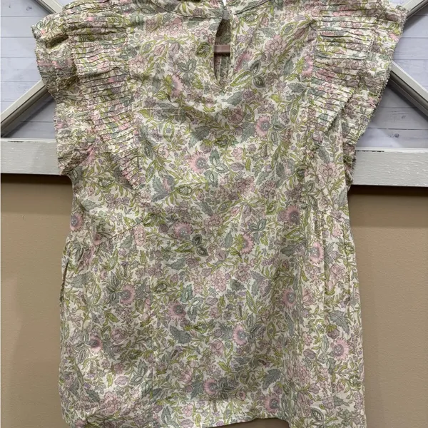 House of Harlow 1960‎ Floral Ruffle Blouse medium - Image 3