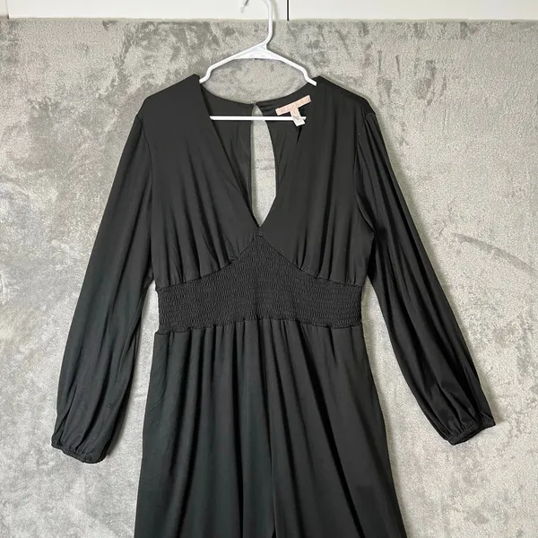Anthropologie Hutch Smocked Waist Wide Leg Jumpsuit Minimalist Lagenlook Large‎ - Image 3