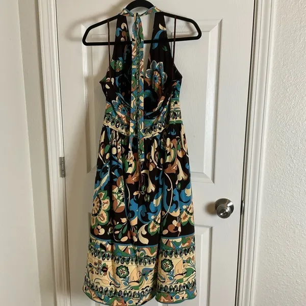 Jones New York Y2K Halter Midi Dress Paisley Floral Silk-Look Cottagecore 10 - Image 10