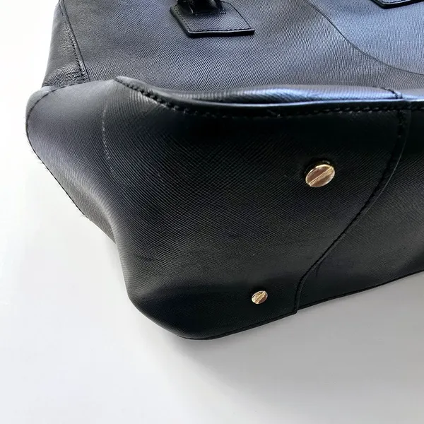 Tory Burch Robinson Double Zipper Leather Black Tote - Image 5