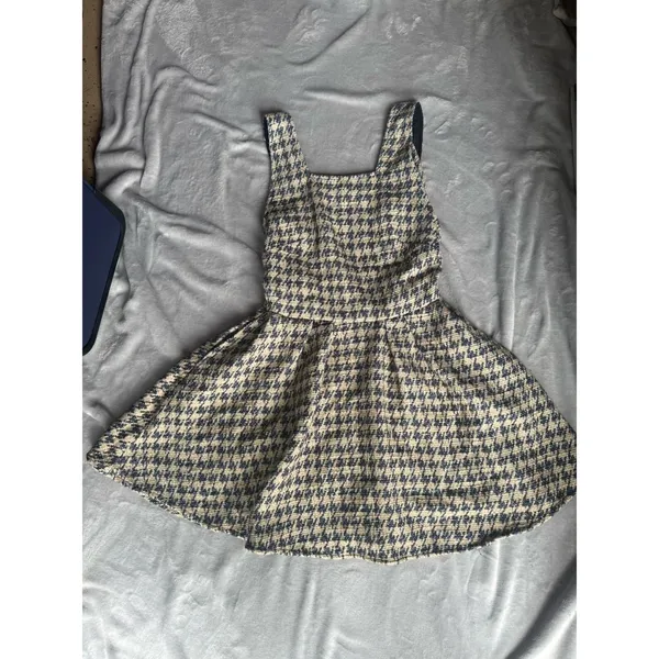 BCBGMAXAZRIA Unbranded Houndstooth Pinafore Dress SIZE M - Image 5
