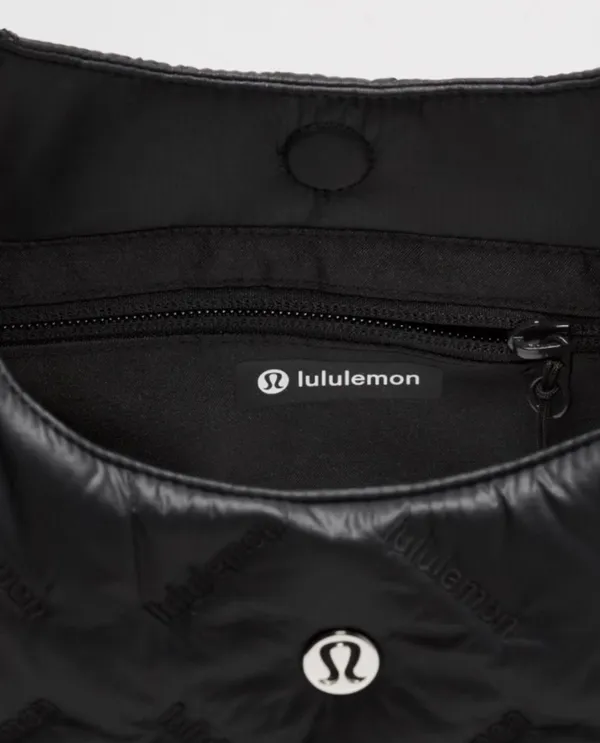 Lululemon Black Quilted Shoulder Hobo Bag - Image 3