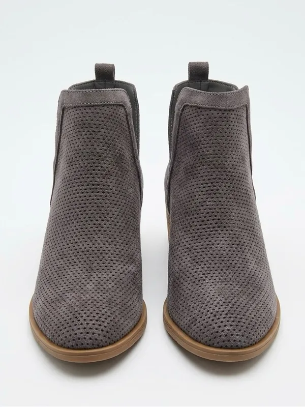 Stylish Gray Ankle Boots Size 8.5 - Image 2