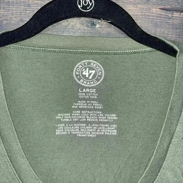 47 Brand Minnesota Wild NHL Hockey T-Shirt Green Striped Sleeve Logo‎ Large - Image 2