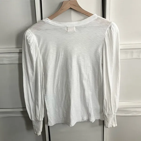 Nation LTD Loren Smocked Tee in White - Image 9