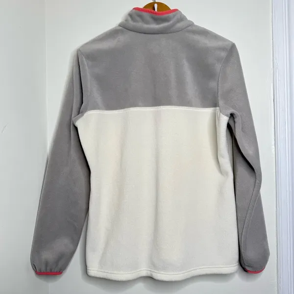 Columbia Fleece Pullover Top Women’s Size Large Snap Closure Gray Cream - Image 4