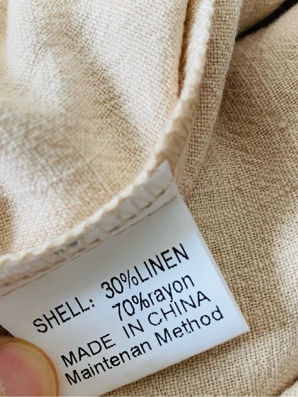 ANRABESS Linen Pleated Extra Wide Leg Pants Tan Size XXL - Image 4