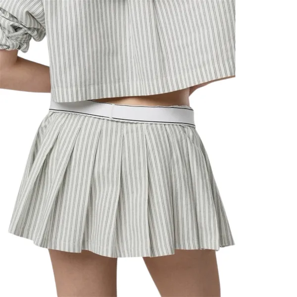 OFFLINE by Aerie NWT Oxford Pleated Tennis Skirt Striped‎ Athleisure Size Large - Image 3
