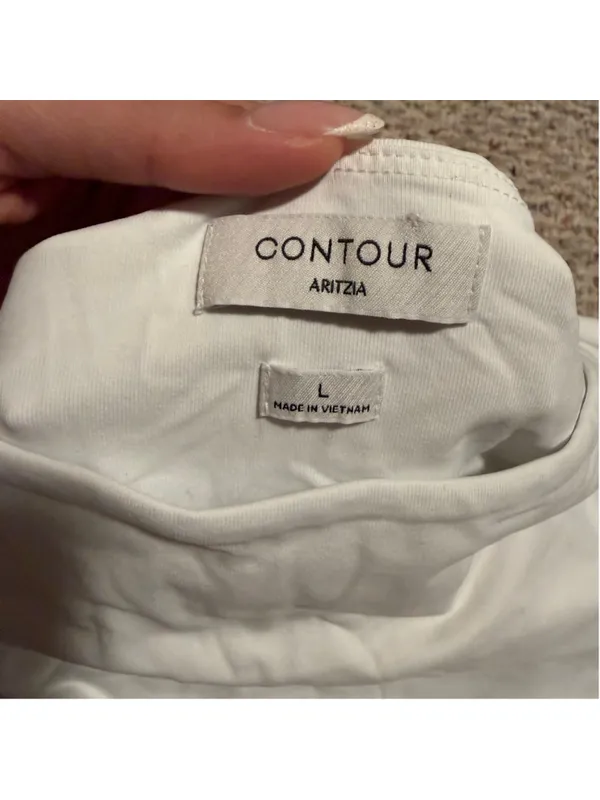 Aritzia Babaton Contour Square Neck Tank Bodysuit White- Size Large - Image 4