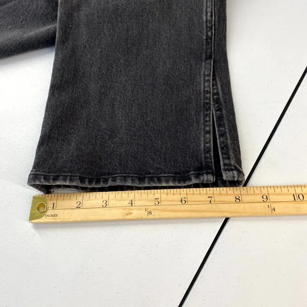 Abercrombie & Fitch Curve Love High Rise 90s Straight Jeans‎ Womens 32 Black - Image 14