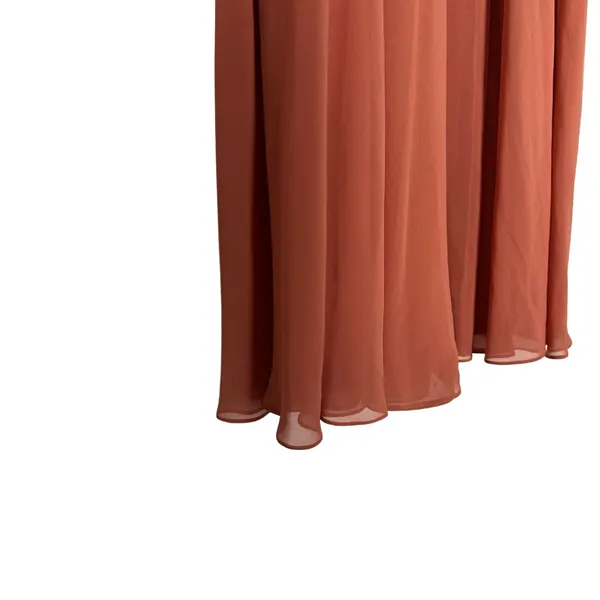Birdy Grey Rust Orange Chiffon Dress (Size Medium) - Image 4