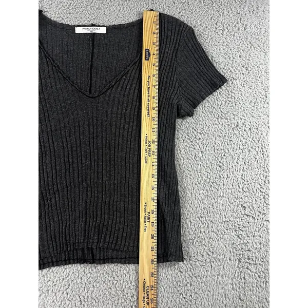Project Social T Shirt Women Small Deep V Neck‎ Basic Capsule Lagenlook Coastal - Image 3