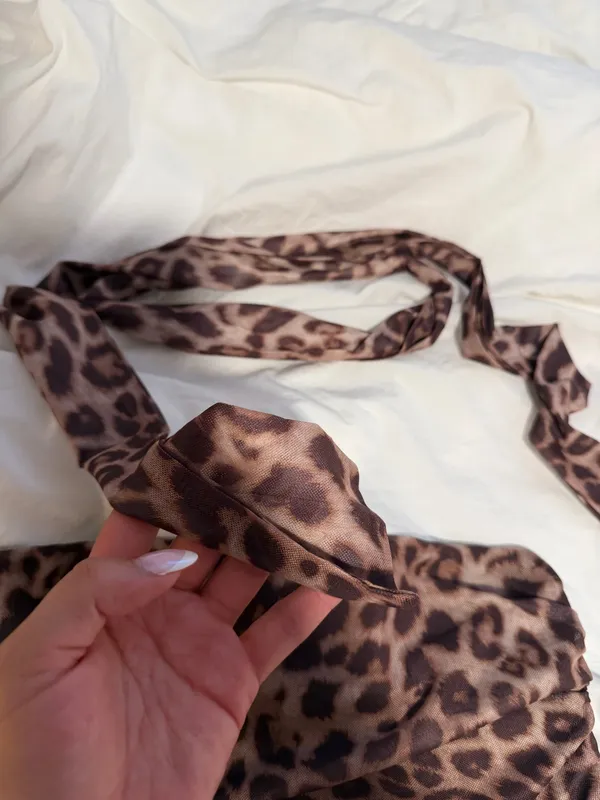 Cheetah Print Tube Top + Scarf - Image 2