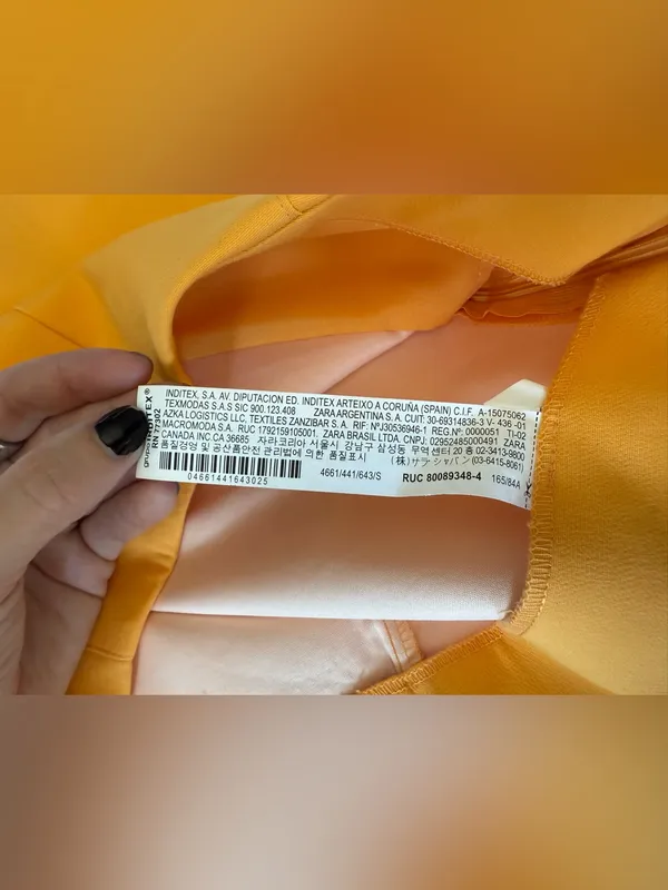 Zara Yellow Orange Mini Skort Size Small - Image 9