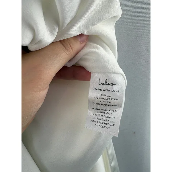 Women’s Lulus Large White Satin Sleeveless Formal Dress - Image 8