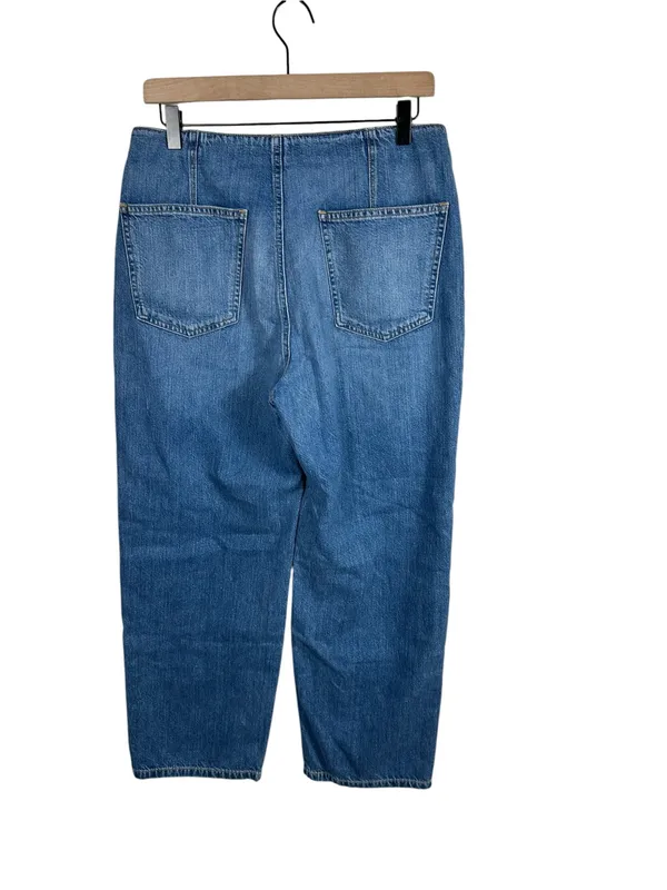 Veronica‎ Beard Crosbie Crop Wide Leg High Rise Jeans 29 Button Fly - Image 3