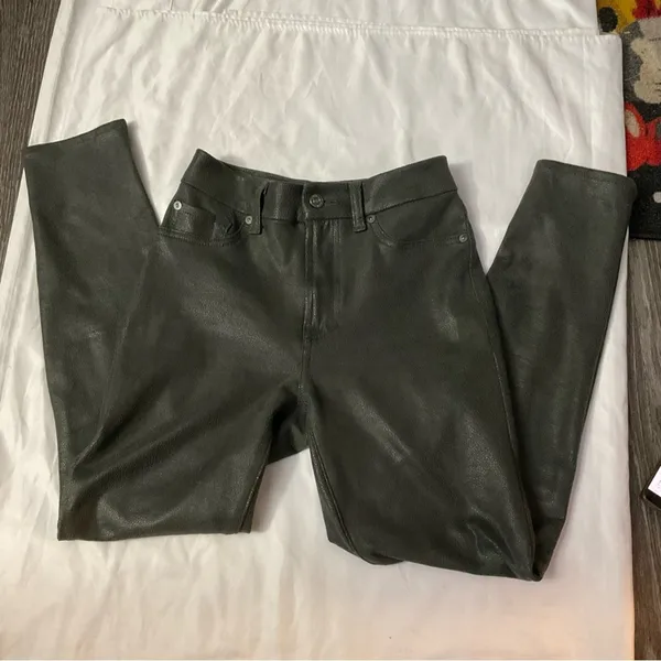 7 For All Mankind Metallic Coated High Rise Skinny Jean 28 Goth Punk Rocker Rave - Image 6