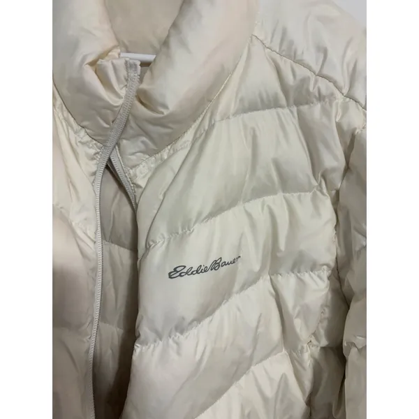 Eddie Bauer Puffer Jacket EB650 White Down Insulated Quilted Gorpcore L - Image 7