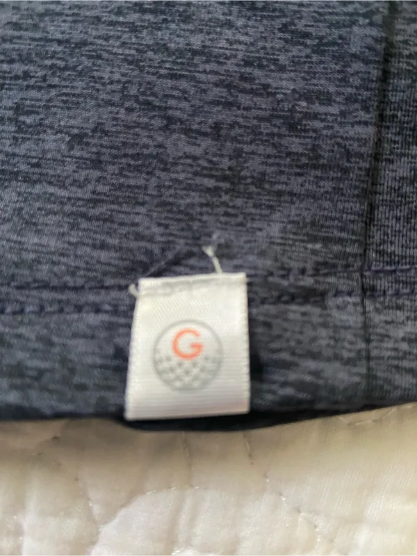 Guru Golf Heather Navy Golf Shirt Short Sleeve Johnny Collar Size Large - Image 7