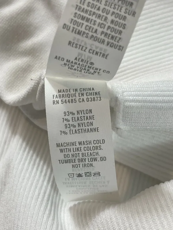 OFFLINE By Aerie Seamless Top Womens M White Cropped Long Sleeve Activewear - Image 6