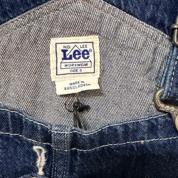 Lee Relaxed Overall Blue Theory Distressed Denim Workwear 112371925 Small - Image 6