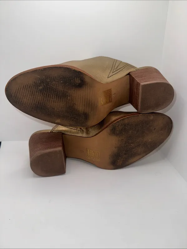 MADEWELL Harper Mules Metallic Gold Leather Women’s 5 - Image 9