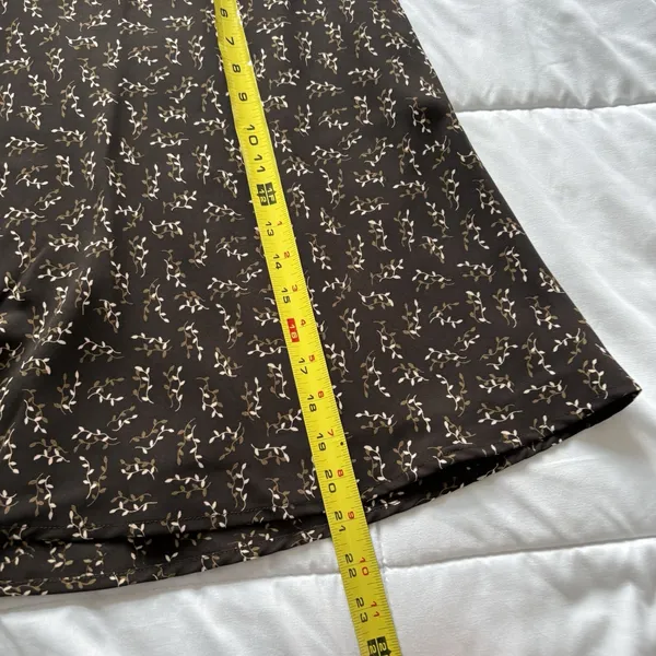 Womens 4 Skirt Brown Floral Knee Length Lined Grunge Whimsy Fairy Feminine‎ - Image 4