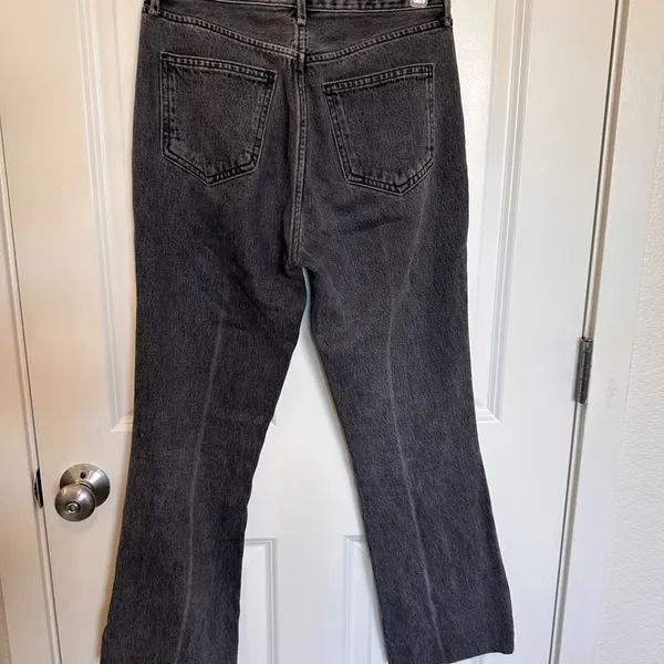 RAG & BONE luxury corpcore minimalist High Waist Flare Jeans black goth Size 26 - Image 4