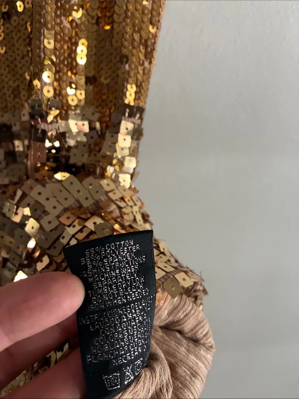 Gold Sequin Tank Top Metallic Sparkle Party Going Out Top Size Small - Image 4