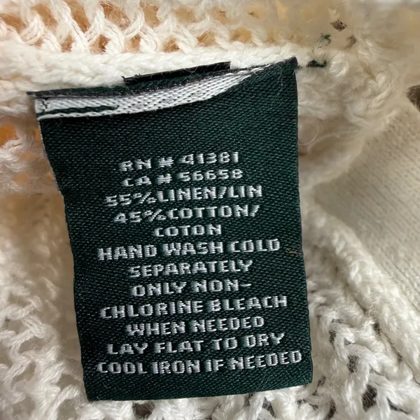 Lauren Ralph Lauren Linen Blend Sweater Womens Large‎ Ombre Open Knit Boat Neck - Image 4