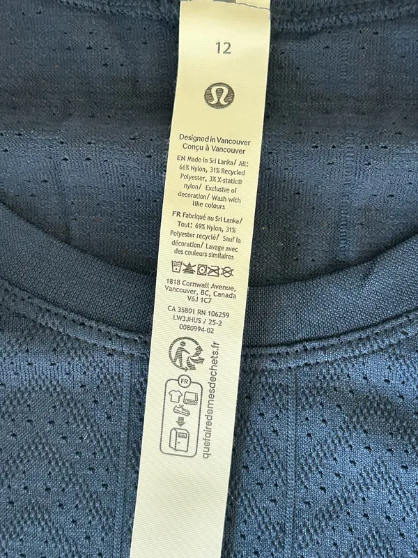 Lululemon Swiftly Pointelle Cropped Short Sleeve Tee SZ 12 NEW WT Retail $68 - Image 5