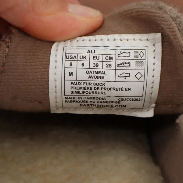 Earth Origins Ali Oatmeal Felted Wool Clogs Faux Fur Lined Mules Womens 8 - Image 3