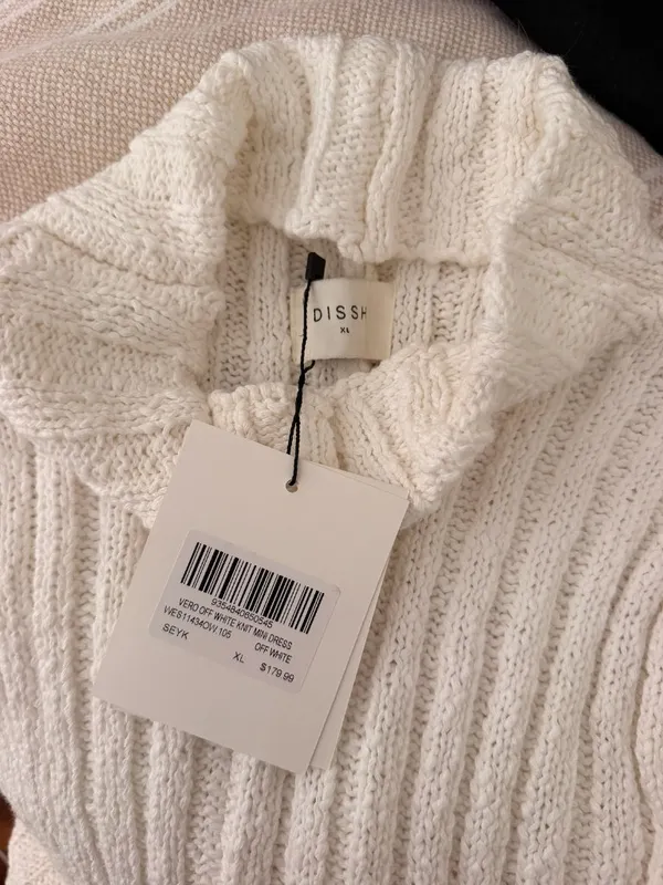 DISSH - Vero off white knit mini dress - Image 4