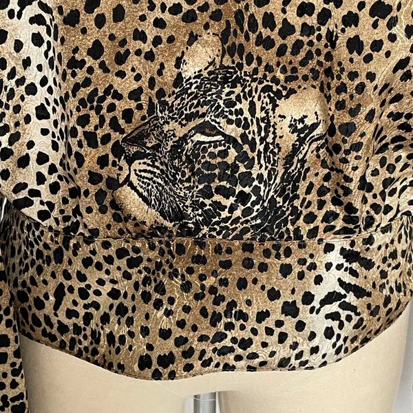 Vintage Leopard Print Blouse Animal Pattern Top Chic Street Style M/L - Image 3