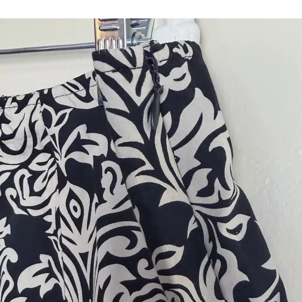 Robbie Bee Skirt 22W Plus Size Black Beige Damask Church Modest 100% Cotton Knee - Image 8