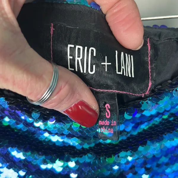 Blue and green iridescent, sequin dressy sexy, mermaid, pencil skirt - Image 3