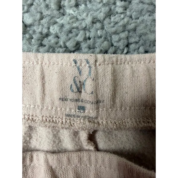New York & Company Womens Blush Pink Fleece Jogger Sweatpants Size L Drawstring - Image 2