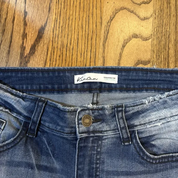 Kancan Womens Jeans Skinny‎ Denim Ripped Distressed Stone Wash Blue 27 - Image 6