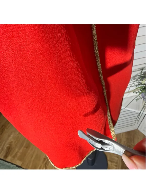 Vintage red musketeer costume top lace gold cross court jester ren fair cosplay - Image 14