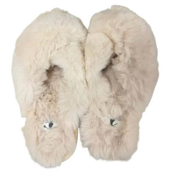 Corkys Faux Fur Slide Slippers Cream Beige Cozy Women's‎ Size 6 - Image 6