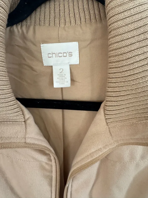Chico's Quilted Knit-Panel Vest in Taupe - Image 2