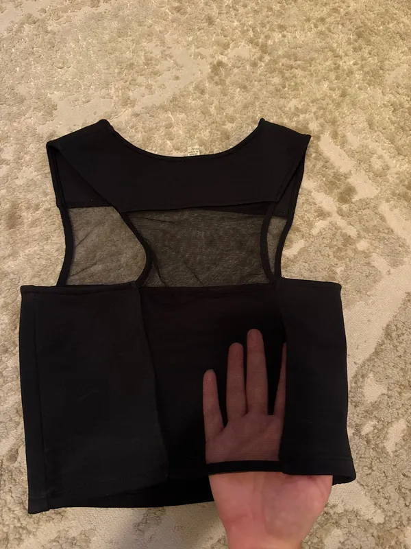 Urban Outfitters Silence & Noise Black Half Mesh Crop Top - Image 3